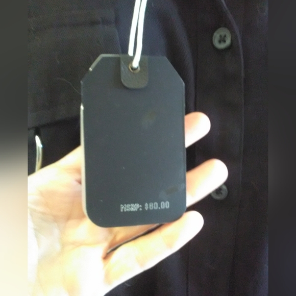 BNWT BLACK DRESS SHIRT LADIES BY BETTER UNSAID SZ. LG W / METAL ON POCKETS - Picture 9 of 9